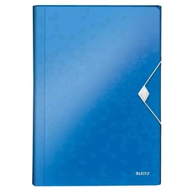 Harmonikamappa, A4, PP, 6 rekeszes, LEITZ &quot;Wow&quot;, kék