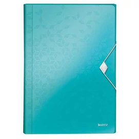 Harmonikamappa, A4, PP, 6 rekeszes, LEITZ &quot;Wow&quot;, jégkék