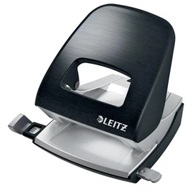 Lyukasztó, kétlyukú, 30 lap, fém, LEITZ &quot;Nexxt Style, szaténfekete