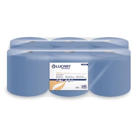 Kéztörlő, tekercses, 1 rétegű, LUCART, &quot;Easy Blue&quot;, kék