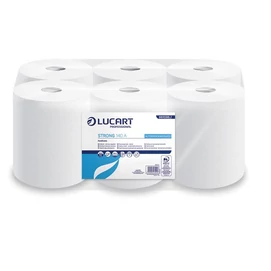 Kéztörlő, tekercses, 2 rétegű, LUCART, &quot;Strong 140 A&quot;, fehér