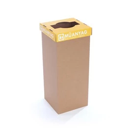 Szelektív hulladékgyűjtő, újrahasznosított, 50 l, RECOBIN &quot;Office&quot;, sárga