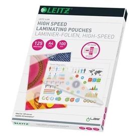 Meleglamináló fólia, 125 mikron, A4, fényes, LEITZ &quot;iLam&quot;
