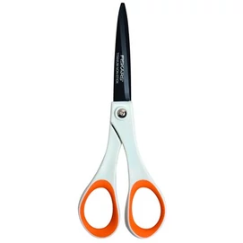 Olló, általános, tapadásmentes, 17 cm, FISKARS &quot;Non-Stick&quot;, fehér