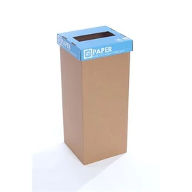 Szelektív hulladékgyűjtő, újrahasznosított, angol felirat, 50 l, RECOBIN &quot;Office&quot;, kék