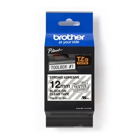 Feliratozógép szalag, 12 mm x 8 m, BROTHER, &quot;TZe-131&quot; víztiszta-fekete