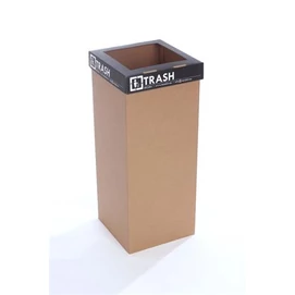 Szelektív hulladékgyűjtő, újrahasznosított, angol felirat, 50 l, RECOBIN "Office", fekete