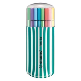 Filctoll készlet, 1 mm, türkiz tok, STABILO &quot;Pen 68 Zebrui&quot;, 20 különböző szín