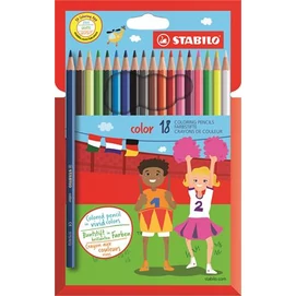 Színes ceruza készlet, hatszögletű, STABILO &quot;Color&quot;, 18 különböző szín