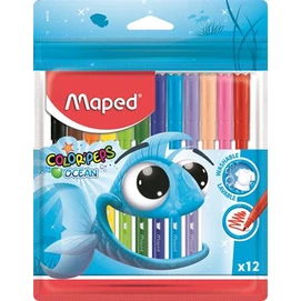 Filctoll készlet, 2 mm, kimosható, MAPED &quot;Color`Peps Ocean&quot;, 12 különböző szín