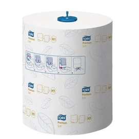 Kéztörlő, tekercses, 2 rétegű, H1 rendszer, Premium, TORK &quot;Matic Soft&quot;, fehér