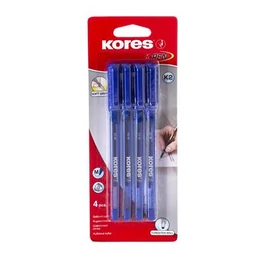 Golyóstoll, 1,0 mm, kupakos, háromszögletű, KORES &quot;K2-M&quot;, kék