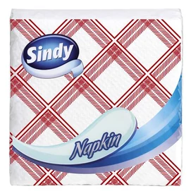 Szalvéta, 45 lap, &quot;Sindy&quot;, kockás minta