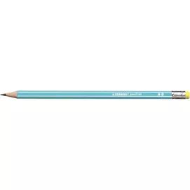 Grafitceruza radírral, HB, hatszögletű, STABILO "Pencil 160", kék