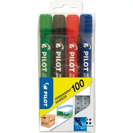 Alkoholos marker, 1 mm, kúpos, PILOT &quot;Permanent Marker 100&quot;, 4 szín