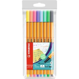 Tűfilc készlet, 0,4 mm, STABILO &quot;Point 88&quot;, 8 pasztell szín