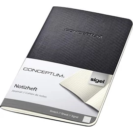 Füzet, exkluzív, A6, vonalas, 32 lap, puhafedeles, SIGEL &quot;Conceptum&quot;, fekete