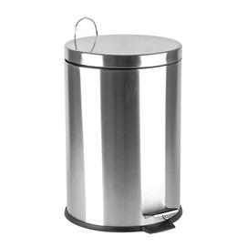 Pedálos szemetes, rozsdamentes acél, kivehető műanyag vödörrel, 20 liter
