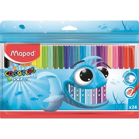 Filctoll készlet, 2 mm, kimosható, MAPED &quot;Color`Peps Ocean&quot;, 24 különböző szín