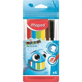 Filctoll készlet, 2 mm, kimosható, MAPED &quot;Color`Peps Ocean&quot;, 6 különböző szín