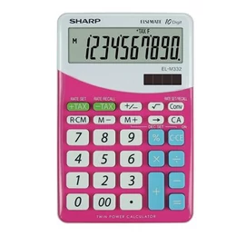 Számológép, asztali, 10 számjegy, SHARP &quot;EL-M332&quot;, pink