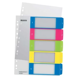 Regiszter, műanyag, A4 Maxi, 1-5, LEITZ &quot;Wow&quot;