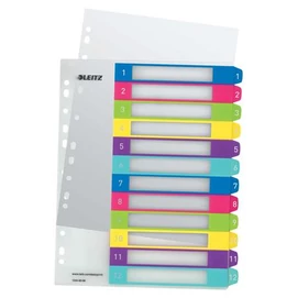 Regiszter, műanyag, A4 Maxi, 1-12, LEITZ &quot;Wow&quot;