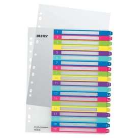 Regiszter, műanyag, A4 Maxi, 1-20, LEITZ &quot;Wow&quot;