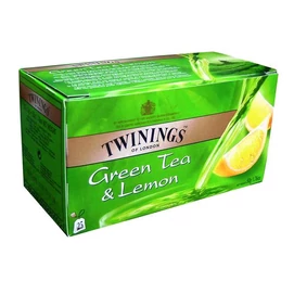 Zöldtea, 25x1,6 g, TWININGS &quot;Green Tea &amp; Lemon&quot;
