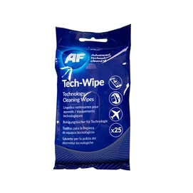 Tisztítókendő, képernyőhöz, alkoholmentes, nedves, 25 db, AF &quot;Tech-wipes&quot;