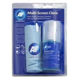 Tisztítófolyadék, képernyőhöz, mikroszálas nagy kendővel, pumpás, 200 ml, AF &quot;Multi screen-clene&quot;