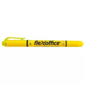 Szövegkiemelő, 1,0/4,0 mm, kétvégű, FLEXOFFICE "HL01", sárga