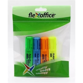 Szövegkiemelő készlet, 1-4 mm, FLEXOFFICE &quot;HL05&quot;, 4 különböző szín