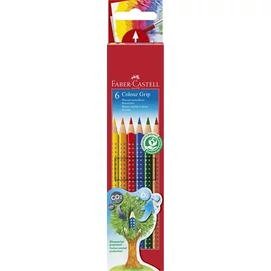 Színes ceruza készlet, háromszögletű, FABER-CASTELL &quot;Grip 2001&quot;, 6 különböző szín
