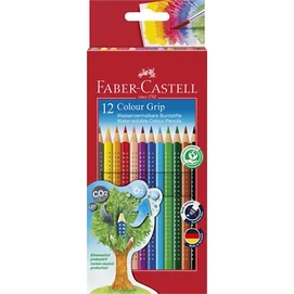 Színes ceruza készlet, háromszögletű, FABER-CASTELL &quot;Grip 2001&quot;, 12 különböző szín