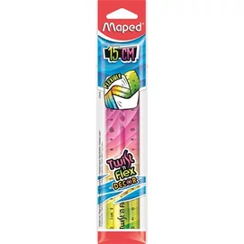 Vonalzó, műanyag, 15 cm, MAPED "Twist`n Flex Decor"