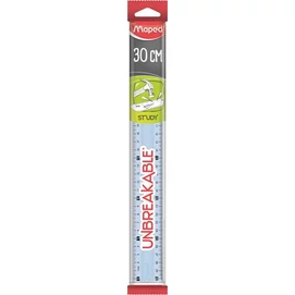 Vonalzó, műanyag, törhetetlen, 30 cm, MAPED &quot;Study Unbreakable&quot;, vegyes színek (szín nem választható)