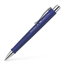 Golyóstoll, 0,5 mm, nyomógombos, kék tolltest, FABER-CASTELL &quot;Poly Ball&quot;, kék