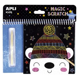 Képkarcoló füzet, APLI Kids &quot;Magic Scratch&quot;, téli móka