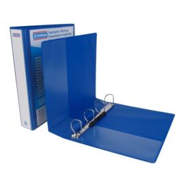 Gyűrűs könyv, panorámás, 4 gyűrű, D alakú, 63 mm, A4, PP, DONAU, kék