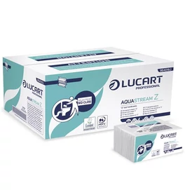 Kéztörlő, Z hajtogatott, 2 rétegű, 242 lap, LUCART &quot;Aquastream&quot;, fehér