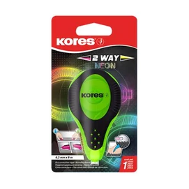 Hibajavító roller, 4,2 mm x 8 m, KORES &quot;2WAY Neon&quot;, vegyes színekben