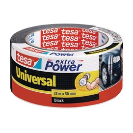 Ragasztószalag, 50 mm x 25 m, TESA &quot;extra Power&quot;, fekete