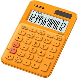Számológép, asztali, 12 számjegy, CASIO, &quot;MS 20 UC&quot;, narancssárga