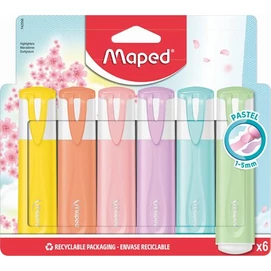 Szövegkiemelő készlet, 1-5 mm, MAPED &quot;Fluo Peps Quality&quot;, 6 különböző pasztell szín