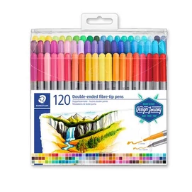 Rostirón készlet, 0,8/3,0 mm, kétvégű, STAEDTLER® &quot;3200&quot;, 120 különböző szín