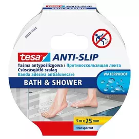 Csúszásgátló szalag, fürdőszobai, 25 mm x 5 m, TESA &quot;Anti-Slip&quot;, átlátszó