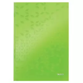 Beíró, A4, vonalas, 80 lap, keményfedeles, LEITZ "Wow", zöld