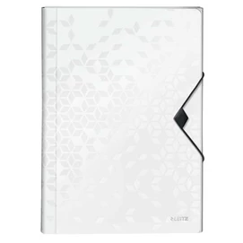 Harmonikamappa, A4, PP, 6 rekeszes, LEITZ &quot;Wow&quot;, fehér