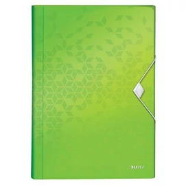Harmonikamappa, A4, PP, 6 rekeszes, LEITZ &quot;Wow&quot;, zöld